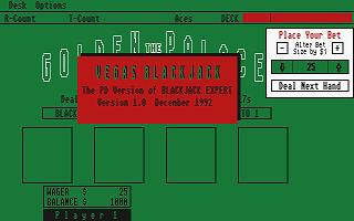 Vegas Blackjack atari screenshot
